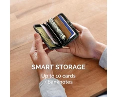 Ögon -designs- aliumininė kortelių dėklas, rfid apsauga nuo sukčiavimo ir demagnetizacijos, kompaktiška piniginė, modelis smart case stockholm v1, printed carbon effect taffeta, standartinis dydis, šiuolaikiškas