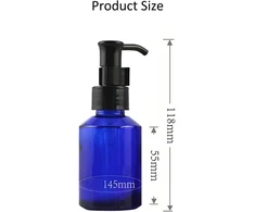 Oheetu 2 vnt. 60 ml aukščiausios kokybės stiklinis losjonų dozatorius, kelioniniai buteliukai tualeto reikmenims, mėginiams, kelioninė pakuotė, kosmetikos buteliukai, emulsijos esencijos talpykla
