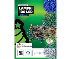 Okej Lux Kalėdinės lauko lemputės su laikmačiu 100 Led, 5 m ilgio virvelė. Tankios