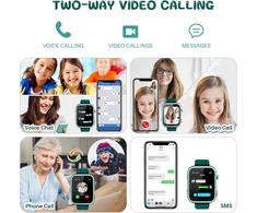 Okyuk vaikiškas išmanusis laikrodis, 4g vaikiškas išmanusis laikrodis, Gps seklys vaikams, laikrodis berniukui, vaikiškas laikrodis su vaizdo skambučiais, mokyklos režimas, Sos funkcija, kamera ir žingsniamatis (t45 žalias)