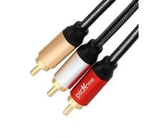 Oluote 3 Rca kištukas į 3 Rca kištuką 24k paauksuotas jungties stereo audio Rca kabelis, skirtas Dvd/vcr/hd-tv ir kt. (5 m)
