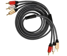 Oluote 3 Rca kištukas į 3 Rca kištuką 24k paauksuotas jungties stereo audio Rca kabelis, skirtas Dvd/vcr/hd-tv ir kt. (5 m)