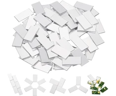 Olycraft 300 vnt. lipnių stačiakampių mozaikos plytelių rinkinys 19,5 x 10 mm veidrodinės mozaikos plytelės 0,8 mm storio mini akriliniai veidrodiniai sidabriniai "pasidaryk pats" veidrodžiai amatų meno sienų durų namų dekoravimui
