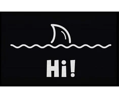 Om3® juokingas durų kilimėlis su užrašu "welcoming" Hi Shark Fish Fin Waves neslystantis ir plaunamas 60 x 40 cm