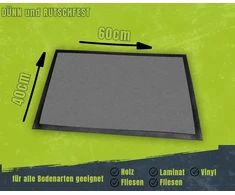 Om3® Juokingas durų kilimėlis su užrašu "daheim - Welch Zauber liegt in diesem kleinen Wort" - Durų kilimėlis - Neslystantis ir skalbiamas - 60 x 40 cm
