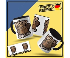 Om3® juokingas kavos puodelis su užrašu - Bobr Kurwa - Viral Meme - Beaver - Beaver - Bober Ii | Keramikinis puodelis | 325 ml | Atspausdintas iš abiejų pusių | Juodas