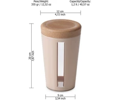 Omada Design - stiklainis 1.25 L - plastikinis ir medinis indas su dangteliu šviežiam maistui - ecoliving linija