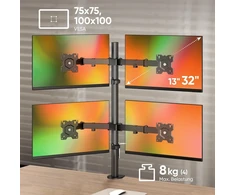 Laikiklis Onkron D421e-b Stovas 4 Monitoriams 13-32 Colių, Iki 8kg, Vesa