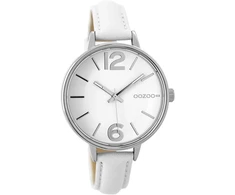 Oozoo C9480 moteriškas laikrodis su odiniu dirželiu, 38 mm, baltas, baltas - C9480, dirželis.