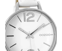 Oozoo C9480 moteriškas laikrodis su odiniu dirželiu, 38 mm, baltas, baltas - C9480, dirželis.