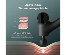 Opove masažinis pistoletas, giliųjų audinių masažuoklis, 14,5 mm elektrinis rankinis masažuoklis, ergonomiškas dizainas kaklui, nugarai, pečiams ir kojoms, skirtas raumenų atpalaidavimui, apex juodas