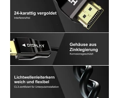 Optinis Hdmi 2.1 kabelis 20m, 48gbps, 8k60hz, 4k120hz, Cl3