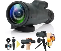 Žiūronai Optinis priartinimo monokuliarinis teleskopas 10-30 x 50, hd monokuliarinis teleskopas atsparus vandeniui su išmaniojo telefono laikikliu ir metaliniu trikoju fmc bak4 prizmė, skirtas stovyklavimui, paukščių stebėjimui, kelionėms