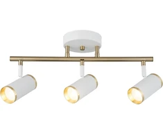 Opviq elegantiskas sietynas su metaliniu korpusu, balta ir antikvarine lako apdaila, 5,5 cm skersmens gaubtas, 22 cm aukštis, 3 x Gu10 lemputės įtrauktos, puikiai tinka modernioms erdvėms