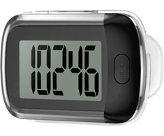Oqimax 3d žingsniamatis su spaustuku, žingsniamatis be programėlės ir mobiliojo telefono, tikslus automatinis energijos taupymas, skaitmeninis žingsniamatis ėjimui, bėgimui, sportui, skirtas senjorams, vaikams, vyrams, moterims (juodas)