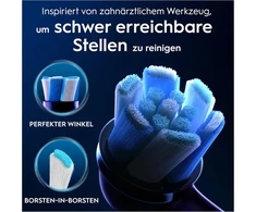 Oral-b Io Ultimate Cleaning elektrinių dantų šepetėlių galvutės, 8 vnt., skirtos nepriekaištingam dantų valymui, originalus dantų šepetėlio priedas Oral-b dantų šepetėliams, pašto dėžutės pakuotė, juodos spalvos