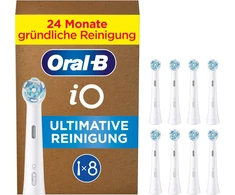 Oral-b Io Ultimate Cleaning elektrinių dantų šepetėlių galvutės, 8 vnt., Ultimate dantų valymo šepetėlio priedas Oral-b dantų šepetėliams, supakuota į pašto dėžutę