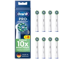 Oral-b Pro Crossaction keičiamosios elektrinio dantų šepetėlio galvutės, 8 vnt., puikus dantų valymas su novatoriškais X formos šereliais, originalus Oral-b dantų šepetėlio priedas, pagaminta
