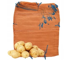 Grandininis pjūklas Orange Stiprūs rašeliai maišai bulvėms svogūnams malkoms 42x60 15kg oranžinis su kilpele