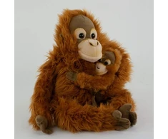 Orange Toys Uni-toys Oranžinio Beždžionės Pliušinis Žaislas Su Kūdikiu, 28 cm