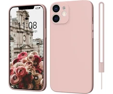 Orda silikoninis dėklas, skirtas iphone 12 mini, itin plonas su mikropluoštu, atsparus įbrėžimams, visapusiškai apsaugantis dėklas, skirtas iphone 12 mini 5.4 colio, rožinis