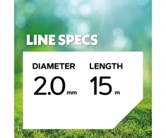 Oregon 2.0mm x 15m geltona žoliapjovės ir krūmapjovės viela 69-356-y