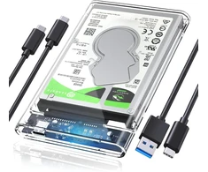 Kietasis diskas Orico 2.5 colio Usb C išorinis standžiojo disko dėklas, Usb 3.1 Gen2 į Sata 3.0 6 Gbp/s, skirtas 7 mm ir 9.5 mm 2.5 colio Sata vidiniams Hdd ir Ssd, surinkimas be įrankių, Uasp pagreitis (2139c3-g2)