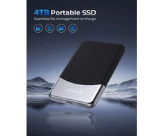 Orico 4 Tb išorinis Ssd su 2 viename Usb C laidu, išorinis kietasis diskas Ssd Usb 3.2 Gen 1 iki 460 Mb/s, nešiojamas Ssd skirtas Usb-c išmaniesiems telefonams, Pc, planšetiniams kompiuteriams, nešiojamiesiems kompiuteriams - M25pro