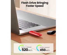 Orico Usb atmintinė Type C 256 Gb, Ussd Flash Drive 520 Mb/s, atminties kortelė su raktų pakabuku, išorinė duomenų saugojimo atmintinė, suderinama su Android mobiliuoju telefonu, Pc, kompiuteriu/nešiojamuoju kompiuteriu