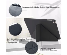 Origami dėklas, skirtas Ipad 9.7 colių 6-os kartos 2018 ir 5-os kartos 2017, taip pat skirtas Ipad 9.7 colių Air 1-os kartos 2013 ir Air 2-os kartos 2014, 5-in-1 įvairūs žiūrėjimo kampai, švelnus silikoninis dėklas, minkštas tpu galinis dangtelis - juodas