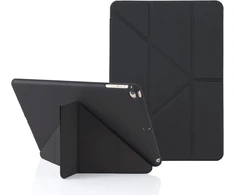 Origami dėklas, skirtas Ipad 9.7 colių 6-os kartos 2018 ir 5-os kartos 2017, taip pat skirtas Ipad 9.7 colių Air 1-os kartos 2013 ir Air 2-os kartos 2014, 5-in-1 įvairūs žiūrėjimo kampai, švelnus silikoninis dėklas, minkštas tpu galinis dangtelis - juodas