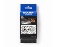 Originali Brother Tze-s131 juosta, 12 mm, skaidri/juoda, stiprus klijavimas, E300vp E550wvp Tzes131