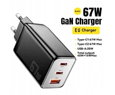 Originalus greitasis Essager 67w tinklo įkroviklis, Gan, 2xusb-c, 1xusb-a