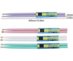 Origlam 2 x 5a 40 cm būgnų lazdelės, 5a klevo medienos būgnų lazdelės, neslystančios būgnų lazdelės, 5a medinės klevo medienos būgnų lazdelės vaikams, studentams ir suaugusiems (rožinės)