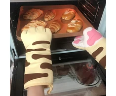 Orkaitės pirštinė Funny Cat atspari karščiui kepimo pirštinė Bbq pirštinės neslystanti medvilninė pirštinė orkaitės pirštinė kepimui kepant grilinant