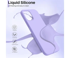 Ornarto silikoninis dėklas, suderinamas su iphone 12 mini, itin plonas, pilnos apsaugos skysto silikono telefono dėklas, skirtas iphone 12 mini (2020) 5.4 colio, šviesiai violetinės spalvos