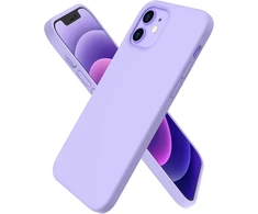 Ornarto silikoninis dėklas, suderinamas su iphone 12 mini, itin plonas, pilnos apsaugos skysto silikono telefono dėklas, skirtas iphone 12 mini (2020) 5.4 colio, šviesiai violetinės spalvos