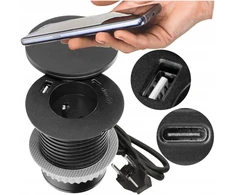 Orno Įleidžiamas į stalviršį lizdas indukcinis įkroviklis 2 usb