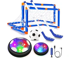 Oro galios futbolas - 3-in-1 skraidantis futbolo kamuolys vaikams, įkraunamas skraidantis kamuolys su led lemputėmis, putplasčio buferiai, skraidantis ledo ritulio kamuolys, dovanos vaikams berniukams mergaitėms 3 4 5 6 7 8 9-12 metų