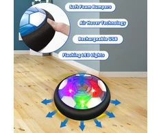 Oro galios futbolas - 3-in-1 skraidantis futbolo kamuolys vaikams, įkraunamas skraidantis kamuolys su led lemputėmis, putplasčio buferiai, skraidantis ledo ritulio kamuolys, dovanos vaikams berniukams mergaitėms 3 4 5 6 7 8 9-12 metų