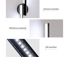 Osairous sieninis šviestuvas led modernus 55 cm, 22 w 2475 lm led sieninis šviestuvas juodas, sieninis apšvietimas prieškambariui 6500 k šaltai balta miegamojo koridoriaus svetainės laiptams