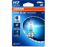 Osram Cool Mėlyna® Intense H7, +100% daugiau ryškumo, iki 5000 K, halogeninė priekinė lemputė, led išvaizda, vienkartinė pakuotė (1 lemputė)