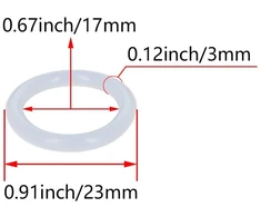 Othmro silikoniniai o žiedai 17 mm id 23 mm od 3 mm pločio tarpinė, 10 vnt.