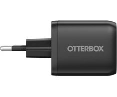 Otterbox Standard Eu 65w Usb-c Pd Gan 2 prievadų įkroviklis, 45w Usb-c Pd + 20w Usb-c Pd, greito įkrovimo įrenginys išmaniesiems telefonams ir planšetiniams kompiuteriams, atsparus smūgiams ir tvirtas, juodas, be mažmeninės prekybos pakuotės