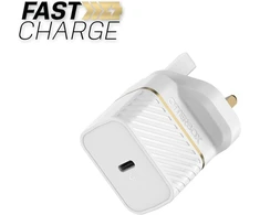 Otterbox Usb-c Uk įkroviklis 20 W, greito įkrovimo funkcija išmaniesiems telefonams ir planšetiniams kompiuteriams, atsparus smūgiams ir tvirtas, baltas
