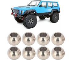 Oumefar rc amortizatoriaus galvutė, 8 vnt. metalinė sidabrinė rc amortizatoriaus galvutė, tinka 1/10 rc automobiliui, hpi, hsp, losi, axial, redcat, himoto, lengvai montuojama