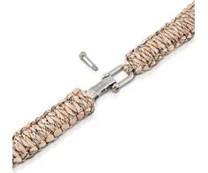 Ours Furtif King Cobra Paracord išgyvenimo apyrankė - smėlio kamufliažas - reguliuojama išgyvenimo apyrankė - pasiruošėliams - išgyvenimui, stovyklavimui, žygiams, ekstremalioms situacijoms, bushcraft įrangai, išgyvenimo įrangai