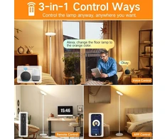 Outon Išmanus Led grindų šviestuvas 30 W 3000 Lm, Wifi reguliuojamas grindų šviestuvas, suderinamas su Alexa ir Google Assistant, valdymas programėle, nuotolinis valdymas, aukštas šviestuvas svetainei, miegamajam, biurui