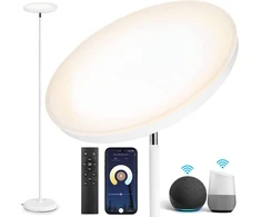Outon Išmanus Led grindų šviestuvas 30 W 3000 Lm, Wifi reguliuojamas grindų šviestuvas, suderinamas su Alexa ir Google Assistant, valdymas programėle, nuotolinis valdymas, aukštas šviestuvas svetainei, miegamajam, biurui