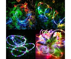 Ovker saulės virvės girlianda, 100 Led saulės kalėdinės lemputės, lauko sodo žarnos girlianda, 8 režimai, atspari vandeniui, kalėdinė dekoracija sodui, vidui, laukui, vestuvėms (įvairiaspalvė)